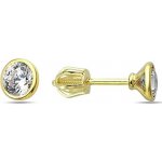 Lillian Vassago Zlatá šroubková náušnice zdobená zirkonem 4 mm, jeden kus LLV98-GER158ŠS/01 žlutá – Zbozi.Blesk.cz