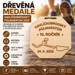 ADVIPO dekorace Dřevěná medaile Havlíčkobrodský půlmaraton 2022 – 97 × 97 × 6 mm – Hledejceny.cz