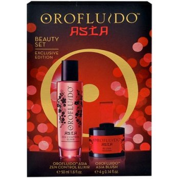 Orofluido Asia Beauty Asia Zen Control Elixir 50 ml + Asia Blush pro vlnité vlasy 4 g dárková sada