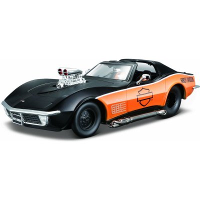 Maisto HD Corvette 1970 černo oranžová 1:24 – Zbozi.Blesk.cz