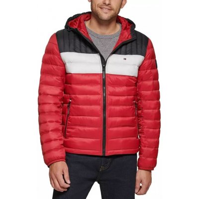 Tommy Hilfiger bunda Quilted Color Blocked červená – Zbozi.Blesk.cz