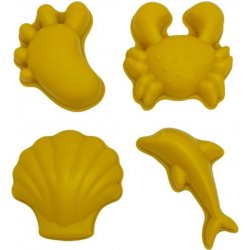Scrunch Dětské silikonové bábovičky na písek Mustard