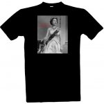Tričko s potiskem Královna Alžběta II. pánské Černá