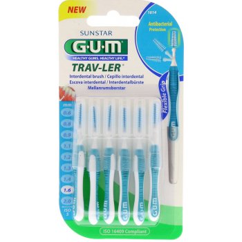 GUM Trav-Ler mezizubní kartáčky s chlorhexidinem kónický 1,6 mm 6 ks blistr