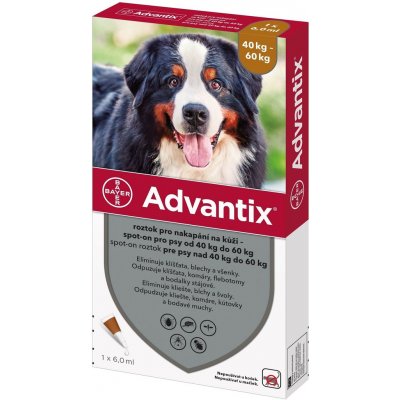 Advantix Spot-on pro psy 40-60 kg 1 x 6 ml – Hledejceny.cz