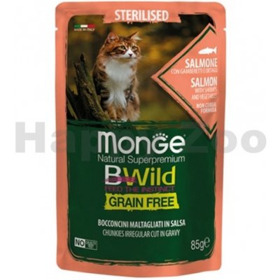 MONGE Cat BWild Grain Free Sterilised divoké prase se zeleninou 85 g