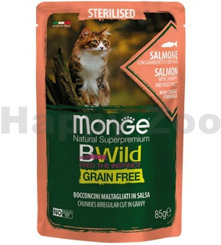 MONGE Cat BWild Grain Free Sterilised divoké prase se zeleninou 85 g