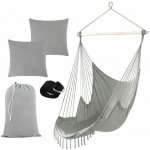 Gardlov 27387 Brazilské závěsné houpací křeslo s polštáři šedé – Sleviste.cz