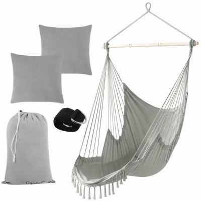 Gardlov 27387 Brazilské závěsné houpací křeslo s polštáři šedé – Sleviste.cz