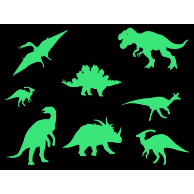 Nalepte.cz Svítící dinosauři arch, rozměry 20 x 20 cm – Zbozi.Blesk.cz