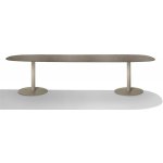 Tribu Jídelní stůl T-Table, oválný 298x98x76 cm, rám lakovaná nerez white, deska teak – Hledejceny.cz
