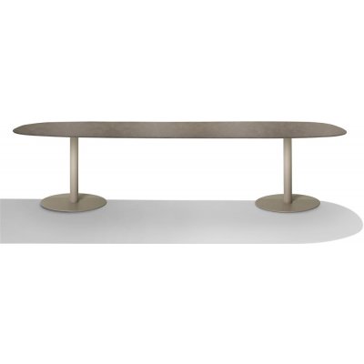 Tribu Jídelní stůl T-Table, oválný 298x98x76 cm, rám lakovaná nerez white, deska teak – Hledejceny.cz