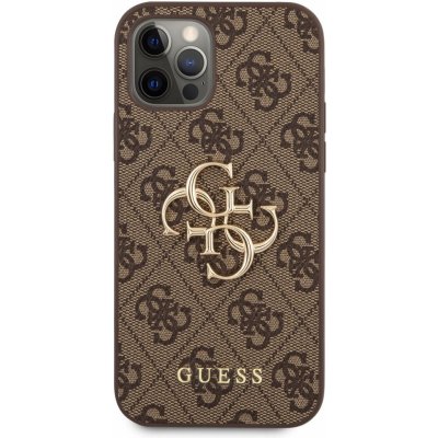 Guess Big 4G Metal Logo Case Apple iPhone 12/12 Pro, hnědé – Zboží Mobilmania