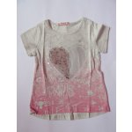 Kugo dívčí tričko s flitry šedo-růžové
