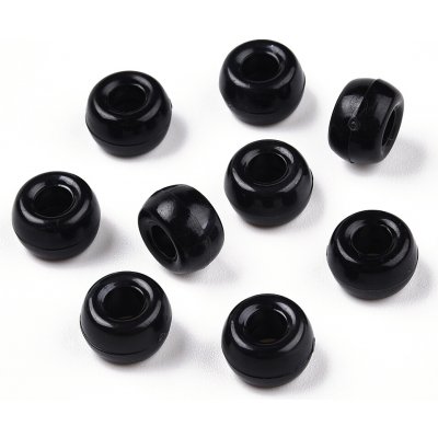 Akrylové korálky - pony beads - černé - 6 x 9 mm - 10 ks – Hledejceny.cz