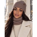 Fashionweek Dámský viskózový komplet čepice + nákrčník S3121 Mocca – Hledejceny.cz