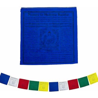 Nefertitis Tibetské modlitební praporky Buddha léčitel 10 ks NF31504 - délka cca 210 cm – Zboží Dáma