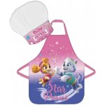 BrandMac Dětská zástěra TLAPKOVÁ PATROLA Str power set s čepicí růžovo-modrá – Sleviste.cz