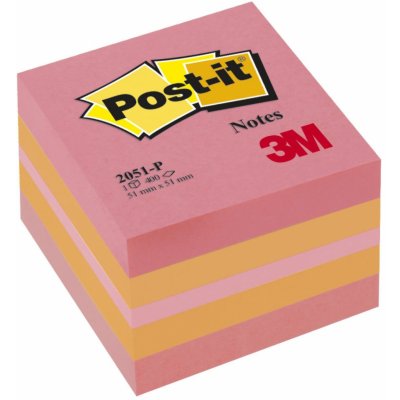 3M Samolepicí bločky Post-it minikostky - růžová / 400 lístků