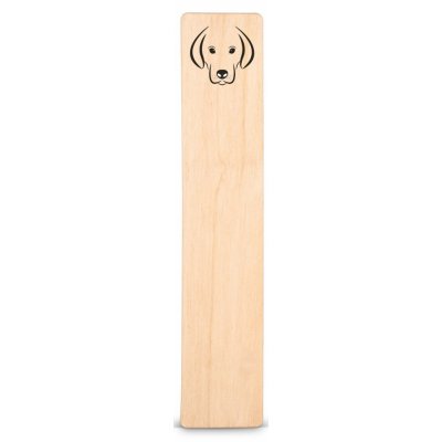 Dřevěná záložka do knížky PES Dárkové balení: ANO (+115 Kč), Druh dřeva: Bříza - tisk (80 Kč) – Zboží Mobilmania