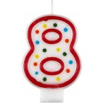 Amscan Dortová svíčka číslo 8 tečky – Zboží Dáma