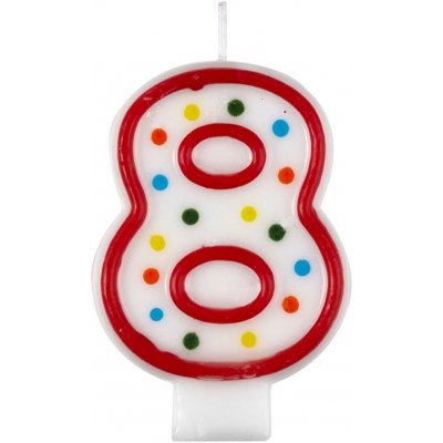 Amscan Dortová svíčka číslo 8 tečky – Zboží Dáma