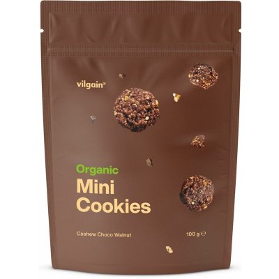 Vilgain Mini Cookies BIO kešu, čokoláda a vlašské ořechy 100 g – Zboží Dáma