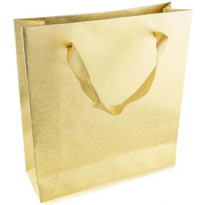 Šperky Eshop Papírová dárková taška zlatá lesklý mřížkovaný povrch G28.01 – Sleviste.cz
