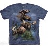 Pánské Tričko Pánské batikované triko The Mountain - Moose Collage - šedé