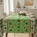 Sareha Ubrus PVC s textilním podkladem vánoční 1741-02 Vánoční štola zelená š.140cm – Sleviste.cz