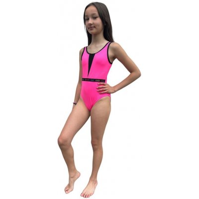 Modadeti Dívčí jednodílné plavky Neon pink – Zbozi.Blesk.cz