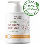 WoodenSpoon Dětský sprchový gel a šampon na vlasy 2v1 Cotton Kiss 300 ml – Zboží Dáma
