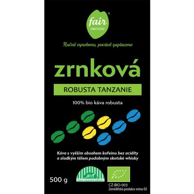 Fairobchod Bio káva Robusta Tanzanie zrnková 0,5 kg – Hledejceny.cz