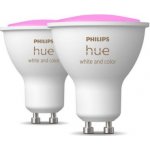Philips LED žárovka GU10 Hue 2ks 4,3W 50W White and Color Ambiance 2000-6500K/RGB stmívatelná – Zboží Živě