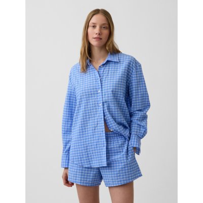GAP Oversize košile Seersucker Plaid Modrá – Zbozi.Blesk.cz
