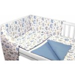 Baby Nellys 3dílná sada mantinel s povlečením Duha s potiskem modrá 120 x 90 cm – Sleviste.cz