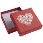 Šperky4U Červená dárková krabička na soupravu šperků s ornamentálním srdcem KR0242-R – Zboží Dáma