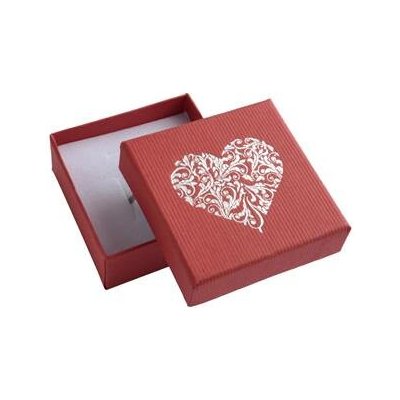 Šperky4U Červená dárková krabička na soupravu šperků s ornamentálním srdcem KR0242-R – Zboží Dáma