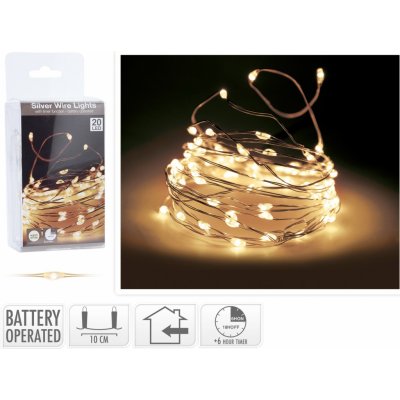 Koopman LED světelný řetěz do interiéru 20 LED teplá bílá, stříbrný drát, 100 cm – Hledejceny.cz