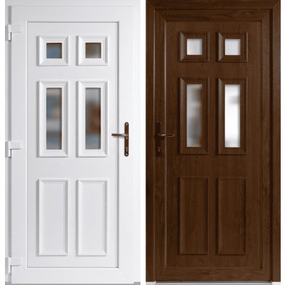 OknaDvereNaMiru.cz Vchodové plastové dveře Becca zlatý dub / bílá levé otevírání dovnitř 110 x 210 cm – Zboží Mobilmania