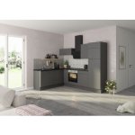 Optifit se spotřebiči Mats825 Rohová kuchyňská linka 270 cm barva čela čedičová šedá matná barva korpusu šedá – Zboží Dáma