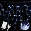 Vánoční osvětlení Jiubiaz LED Frost Light Chain venkovní a vnitřní 400 LED 15m Deco LED Rain Chain IP44 ochrana 8 módů se zástrčkou