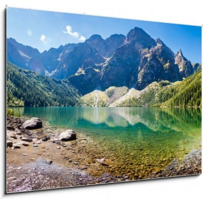 Skleněný obraz 1D - 100 x 70 cm - Panorama Morskiego Oka morskie oko lough tatra – Zboží Mobilmania