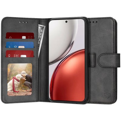 Techsuit - Diary Book knížkové pouzdro pro Honor Magic8 Lite - černé – Sleviste.cz