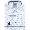 Pánská Košile AMJ pánská bavlněná košile dlouhý rukáv slim fit vzorovaná bílá VDSBR1308