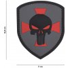 Nášivka 101 Inc. Company Nášivka na suchý zip Shield Punisher cross (plast 3D) - grey (101 INC)