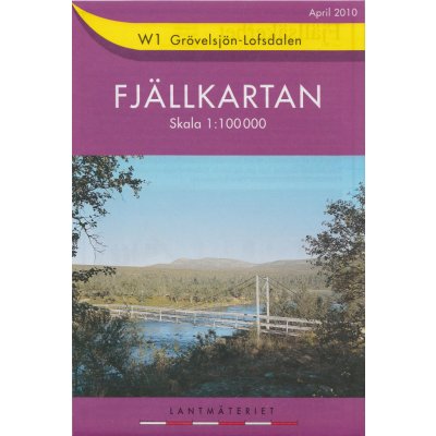 Grövelsjön, Lofsdalen W1 1:100t turistická mapa (Švédsko)