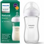Philips Avent láhev Natural Response skleněná transparentní 240 ml – Zboží Mobilmania