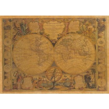 K + K Svět - historická mapa - Nolin r. 1755 57 x 40 cm Varianta: bez rámu v tubusu, Provedení: papírová mapa