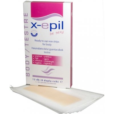 X-epil depilační studené voskové pásky na tělo 12 ks